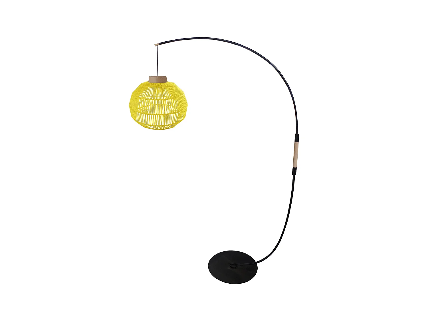 Lampadaire TOSEL ,métal,Jaune ,H195xD43xP110cm