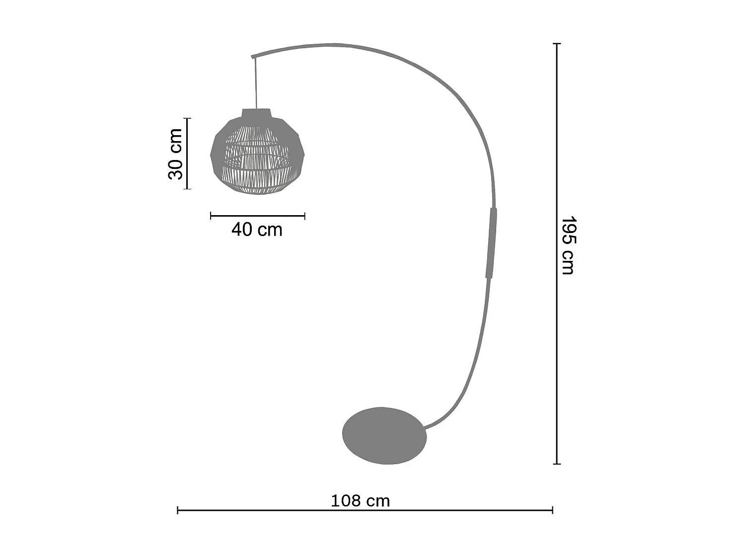 Candeeiro de Pé TOSEL ETOILES metal certo laranja D20 x  H90  cm