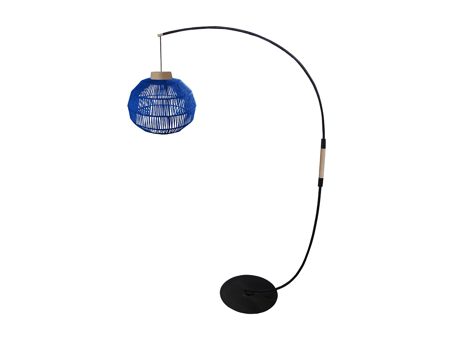 Lámpara de Pie TOSEL ,metal,madera,haya,Azul ,A195xD43xP110cm