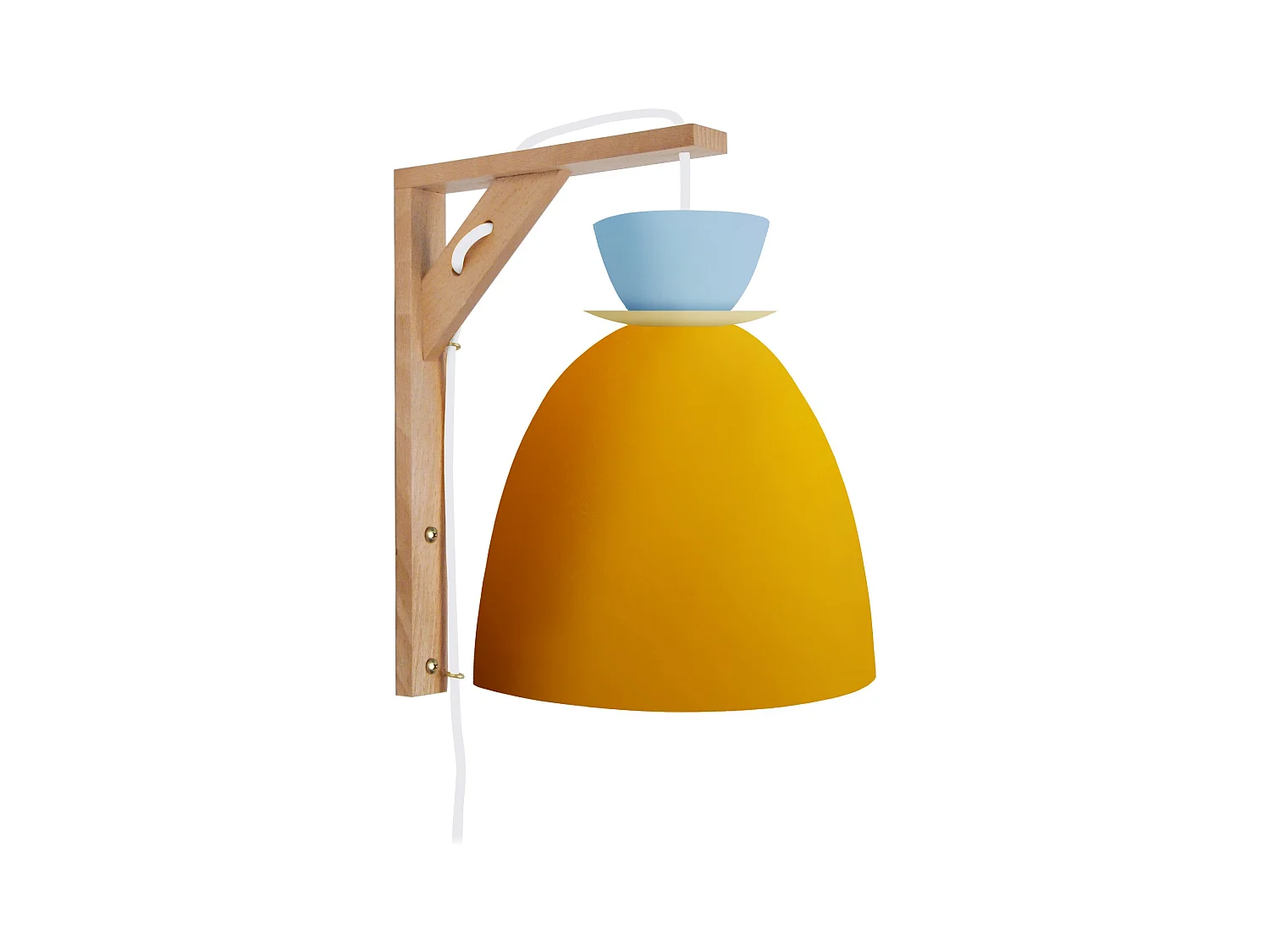 Applique TOSEL ,bois,Jaune ,H30xD21,5xP28cm