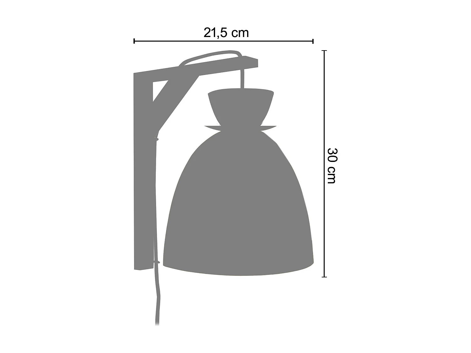 Aplique TOSEL ,madera,Naranja,A30xD21,5xP28cm