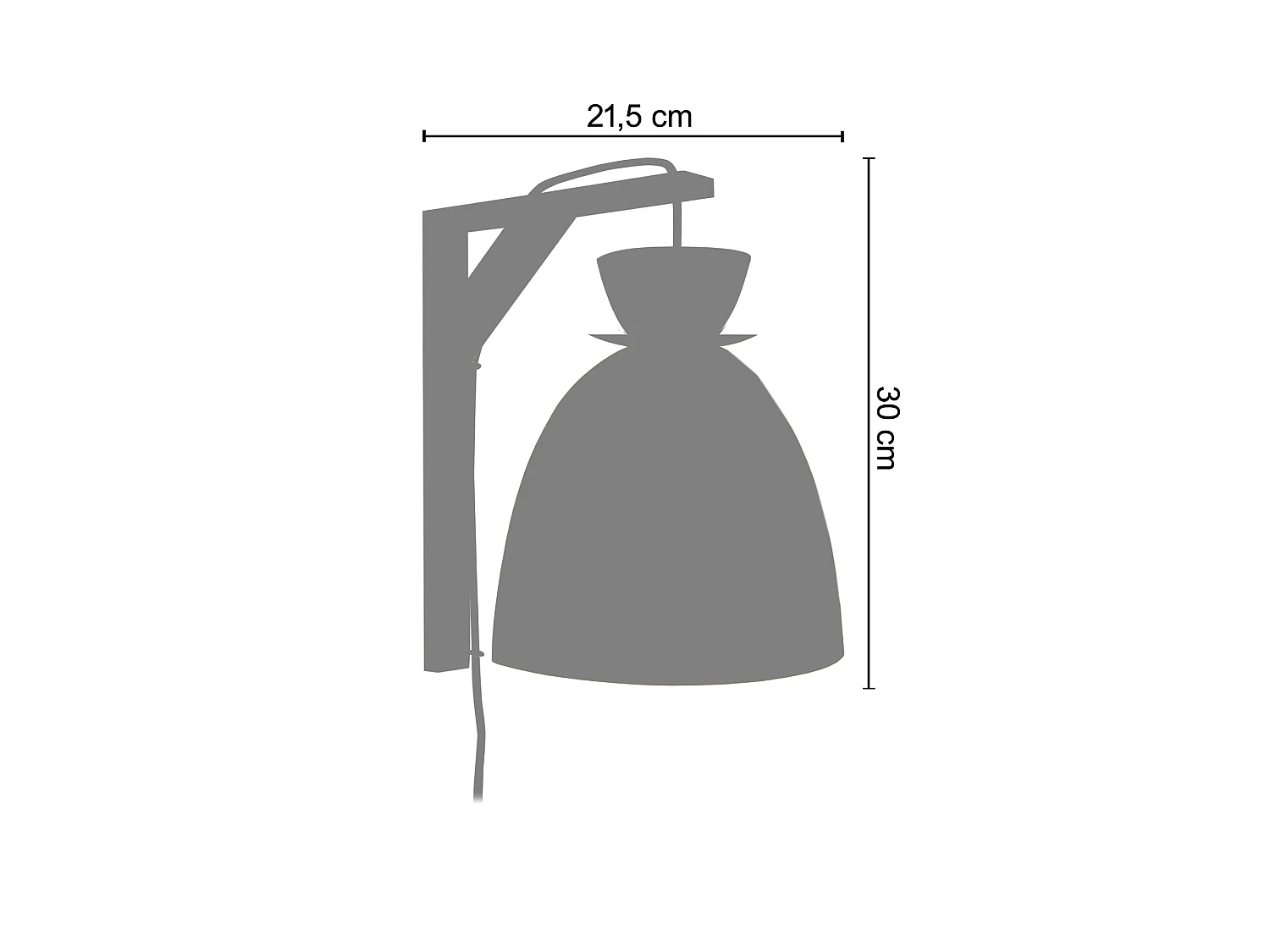 Applique TOSEL ,bois,Orange ,H30xD21,5xP28cm