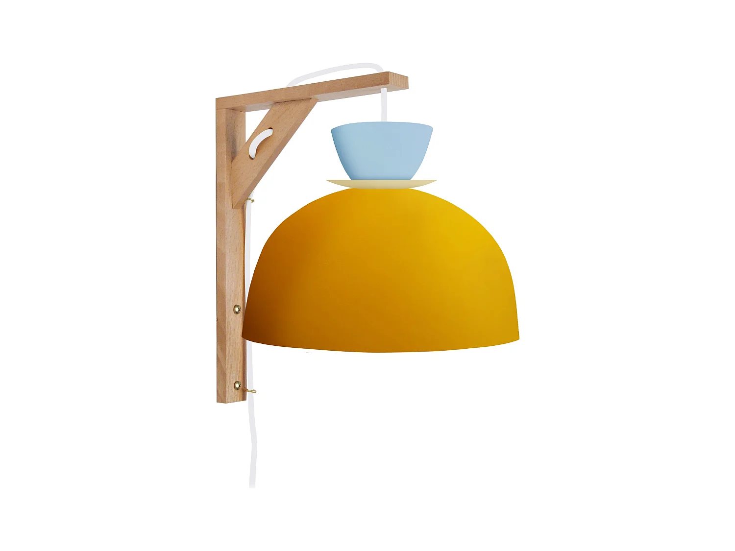 Applique TOSEL ,bois,Jaune ,H30xD24,5xP28cm