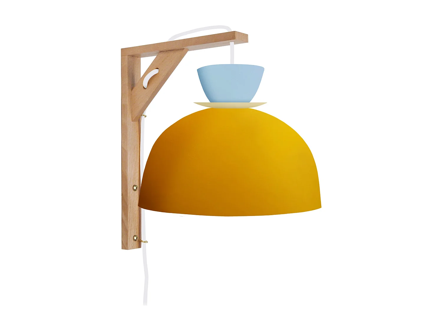 Applique TOSEL ,bois,Jaune ,H30xD24,5xP28cm