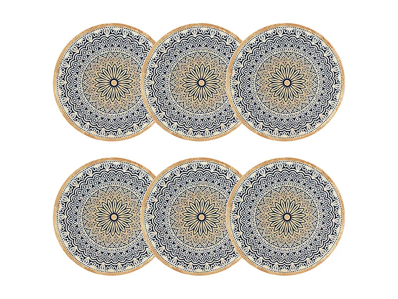 Novastyl - Lot 6 Assiettes Plates Byzance 27cm En Porcelaine