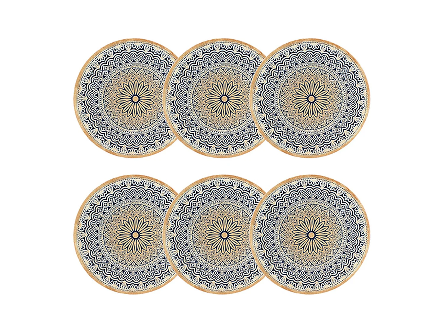 Novastyl - Lot 6 Assiettes Plates Byzance 27cm En Porcelaine
