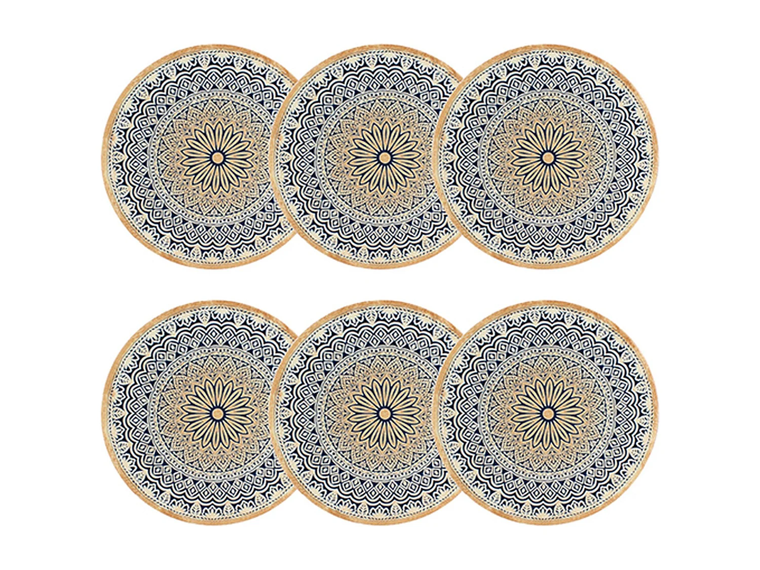 Novastyl - Lot 6 Assiettes Plates Byzance 27cm En Porcelaine