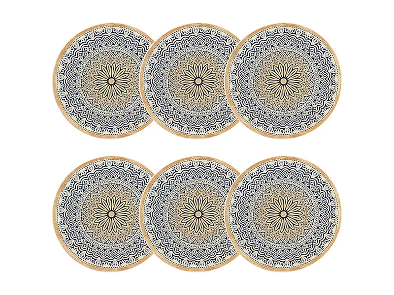 Novastyl - Lot 6 Assiettes Desserts Byzance 20cm En Porcelaine