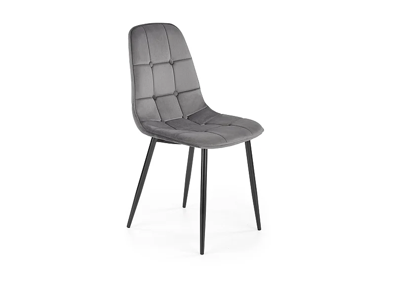 Stuhl K417/Samtstoff/Grau