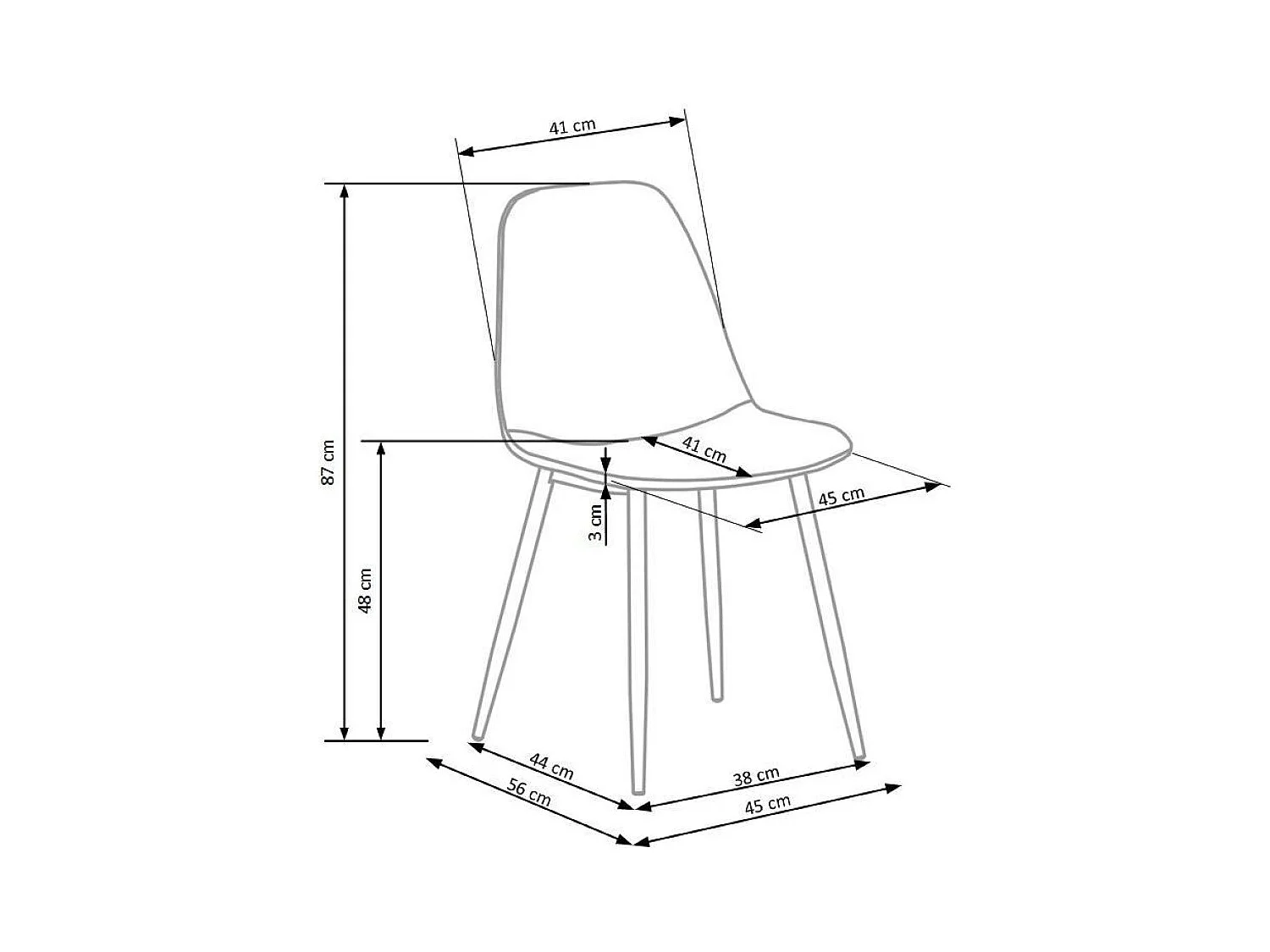 Sedia K417/Tessuto Velluto/Grigio