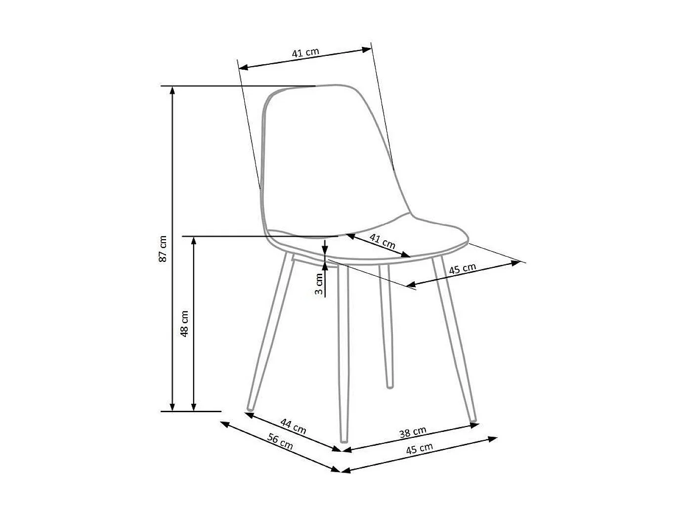 Sedia K417/Tessuto Velluto/Grigio