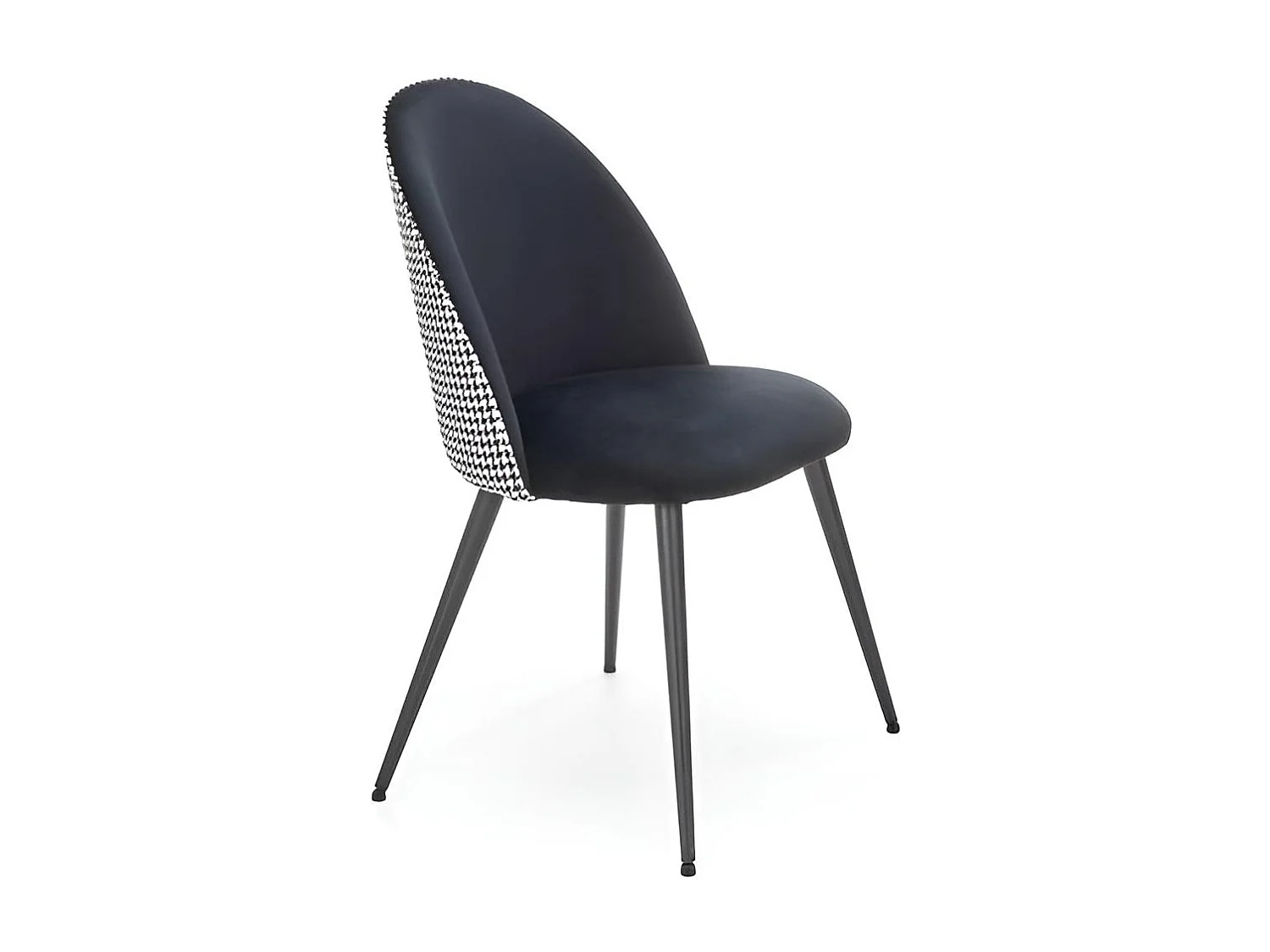 Sedia K478 /Tessuto-Velluto/Nero&Bianco