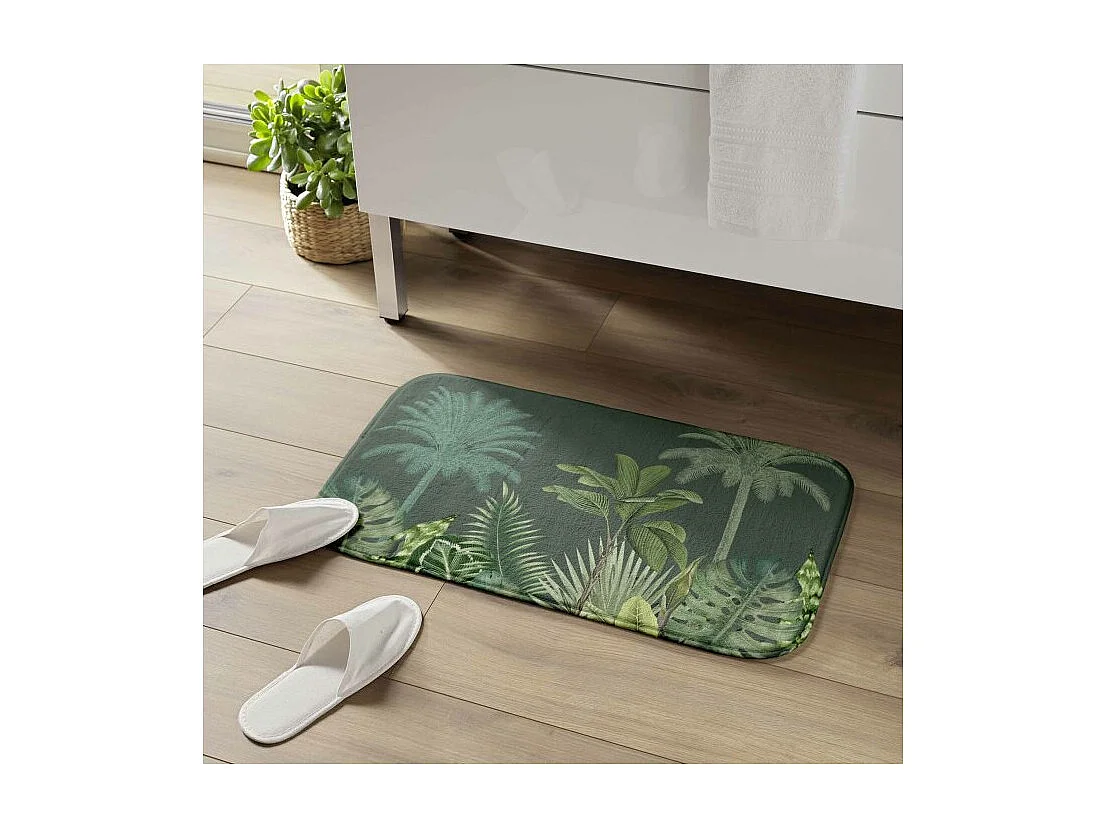 Tapis de Bain Imprimé "Vagabonde" 45x75cm Kaki