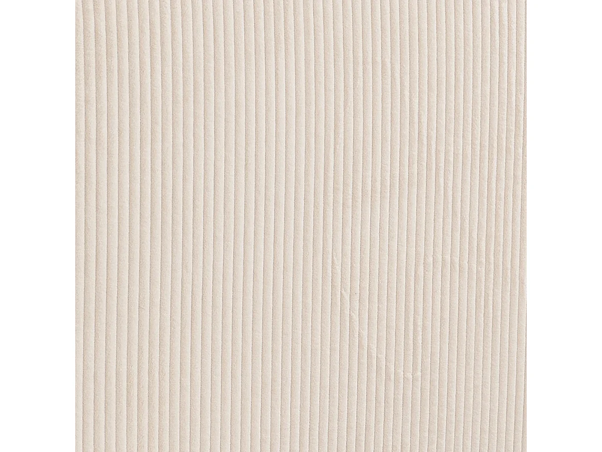 Lit adulte 140x190 cm avec tête de lit matelassée en velours côtelé beige - Frida