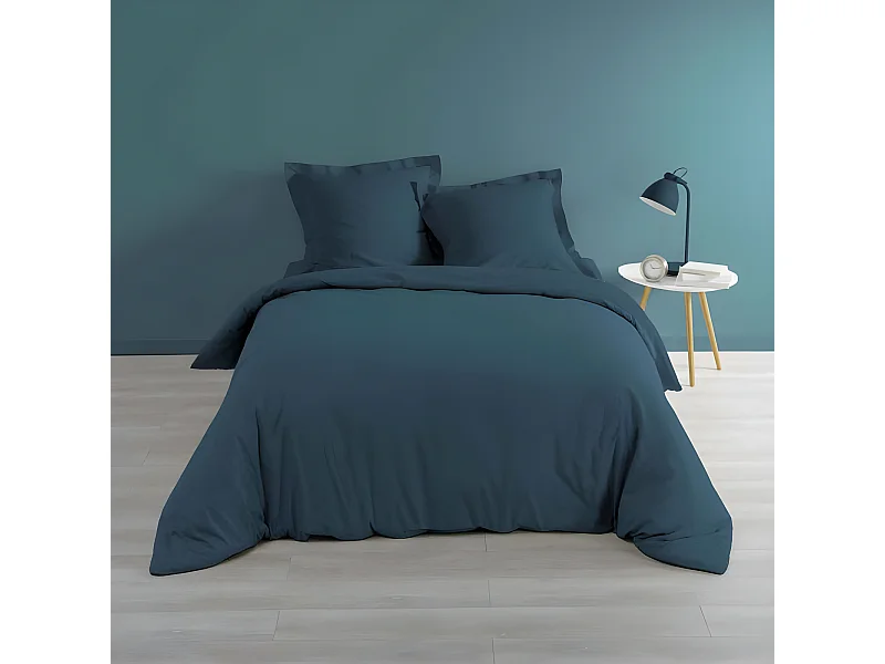 Housse de Couette "Percaline" 240x220cm Bleu