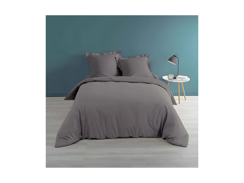 Housse de Couette "Percaline" 260x240cm Anthracite