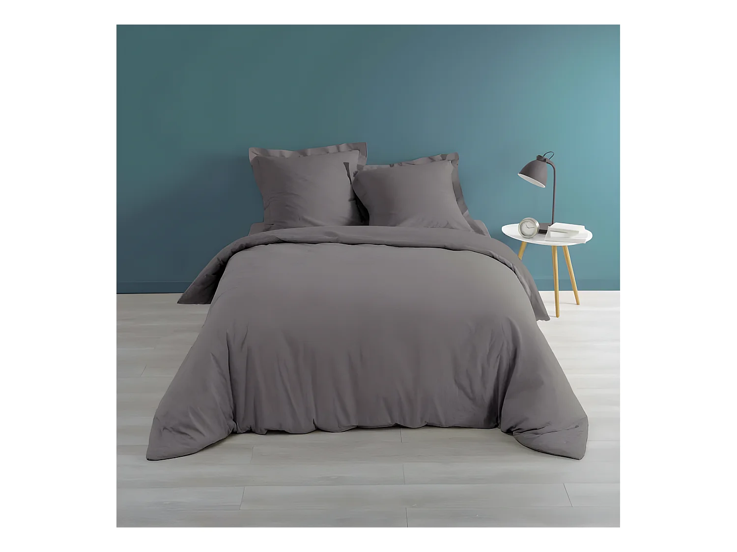 Housse de Couette "Percaline" 260x240cm Anthracite