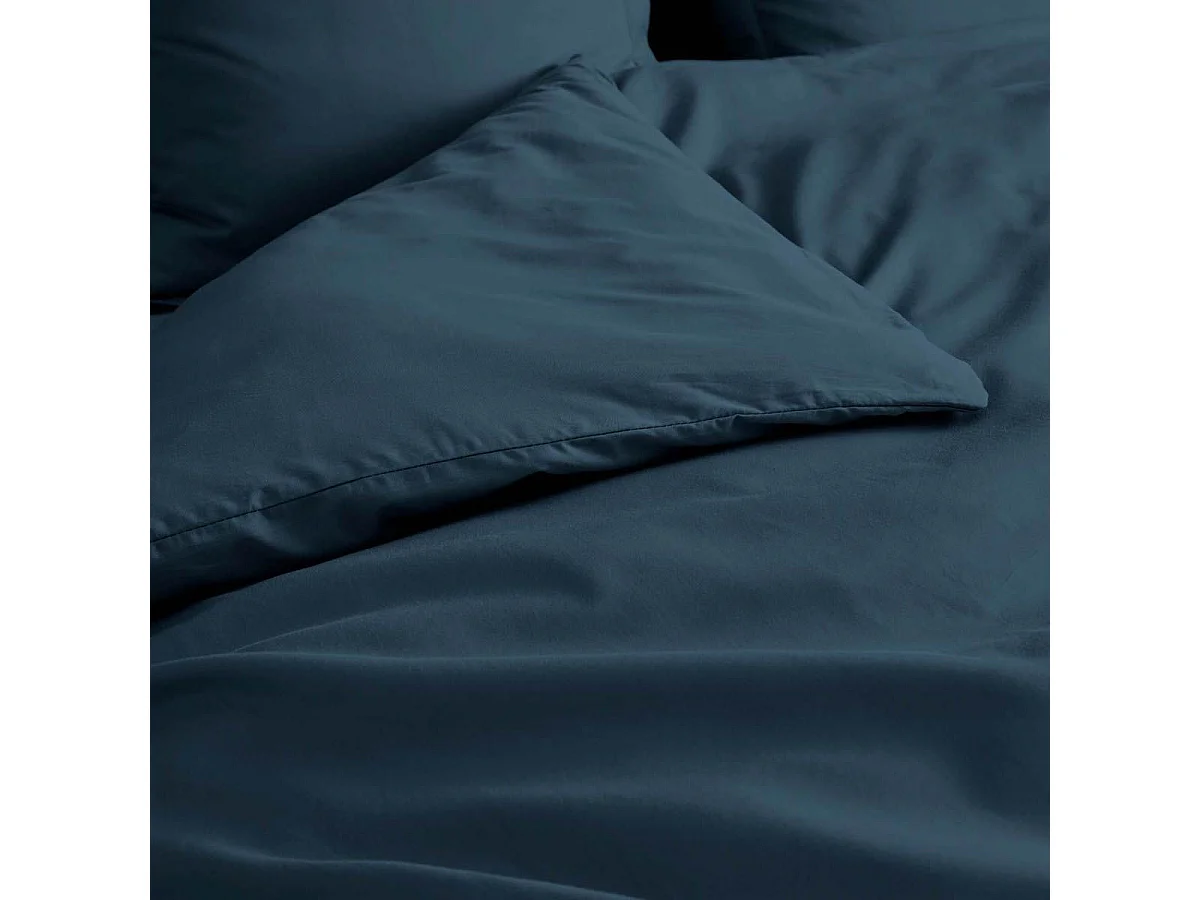 Housse de Couette "Percaline" 220x240cm Bleu Nuit