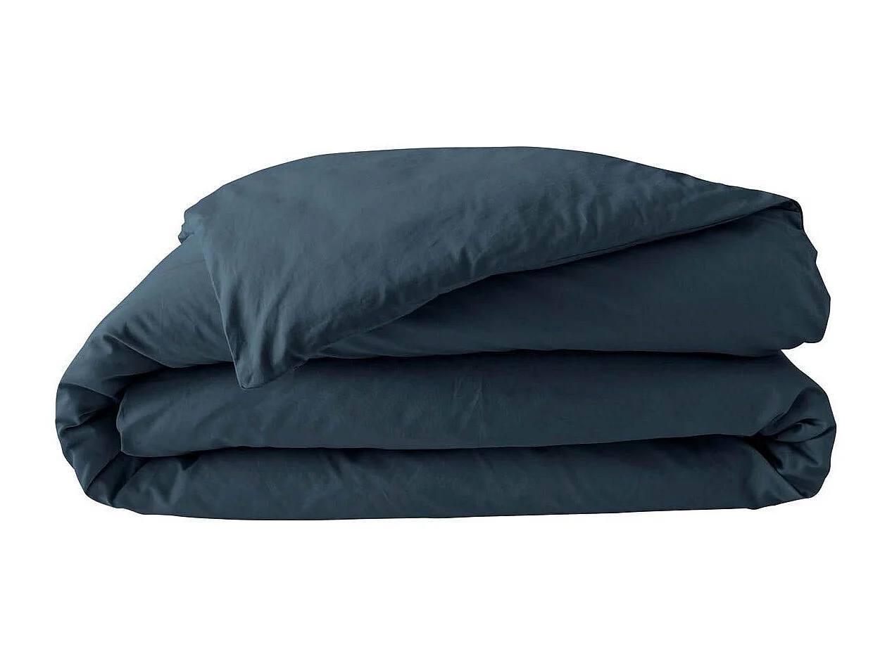 Housse de Couette "Percaline" 220x240cm Bleu Nuit