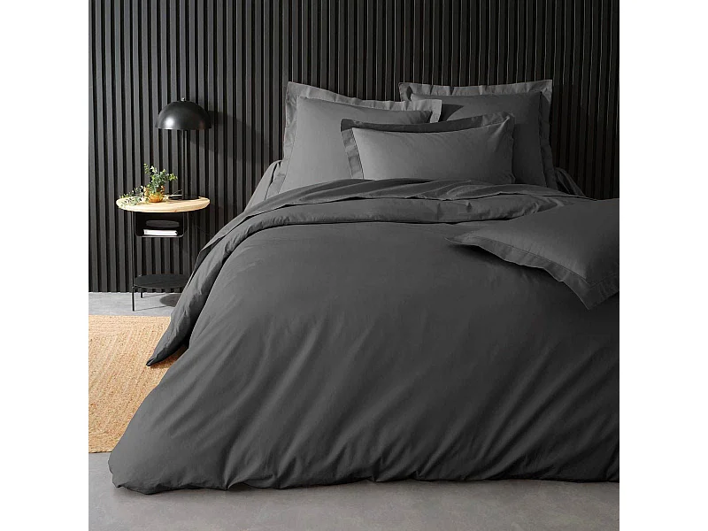 Housse de Couette "Percaline" 220x240cm Gris Acier
