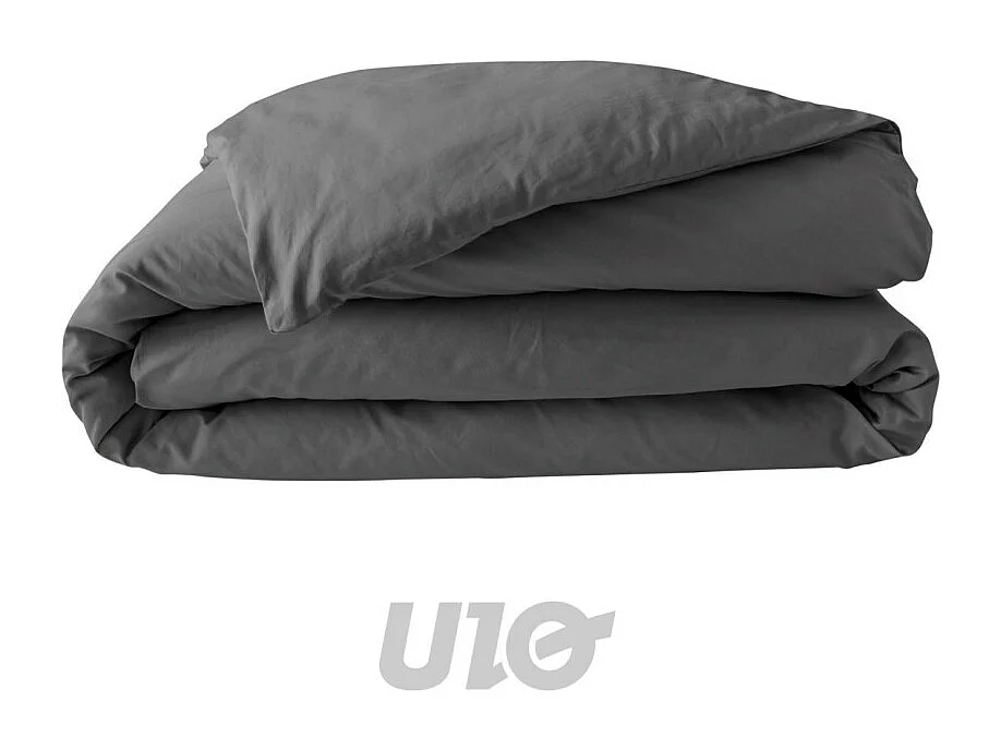 Housse de Couette "Percaline" 240x260cm Gris Acier