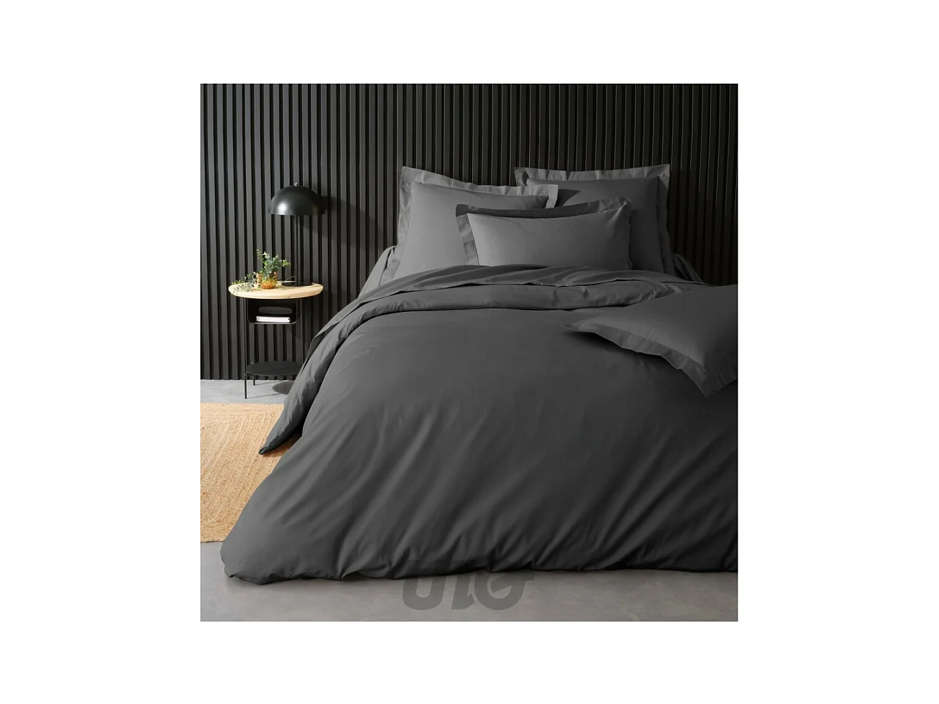 Housse de Couette "Percaline" 240x260cm Gris Acier