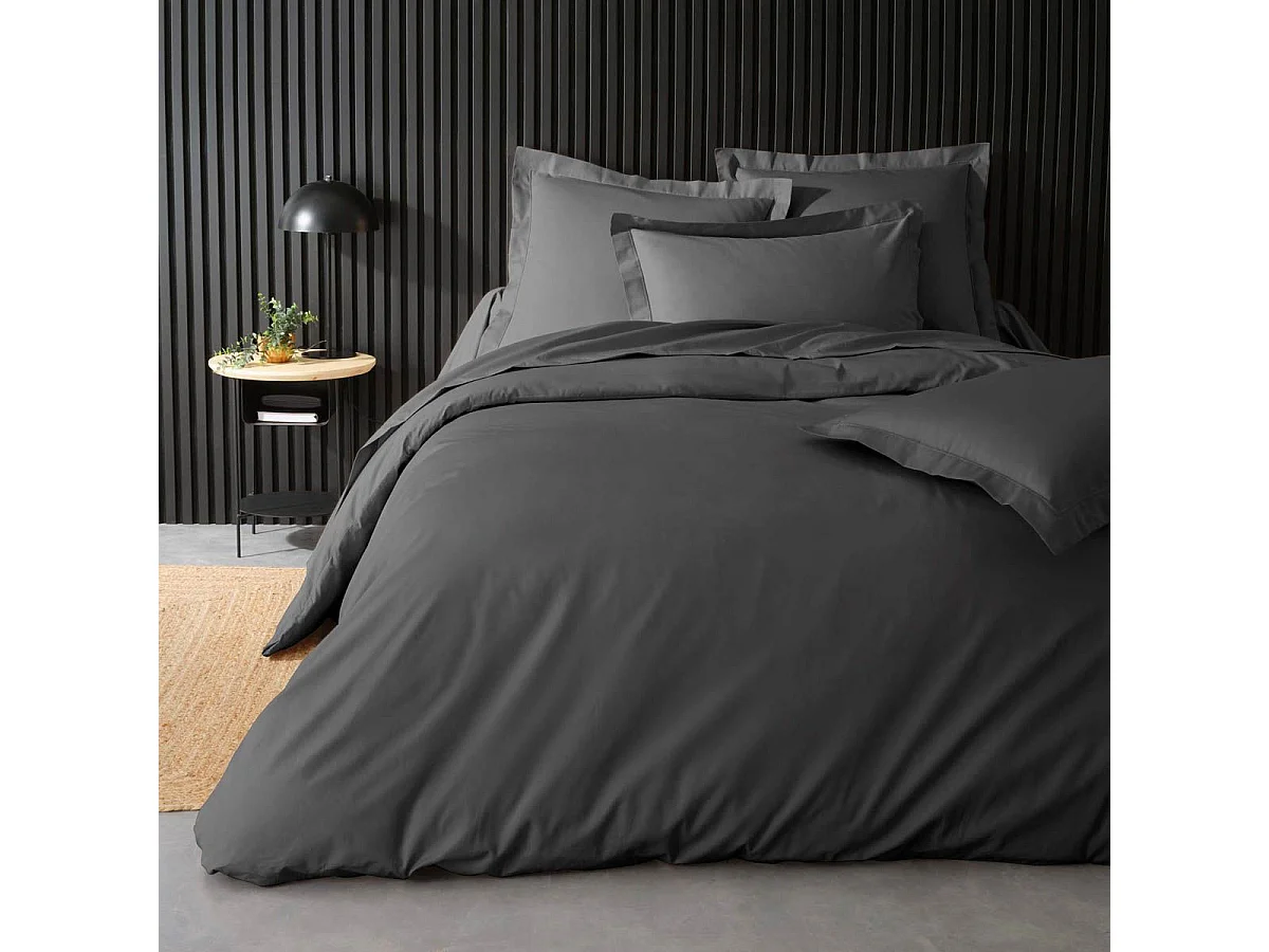 Housse de Couette "Percaline" 240x260cm Gris Acier
