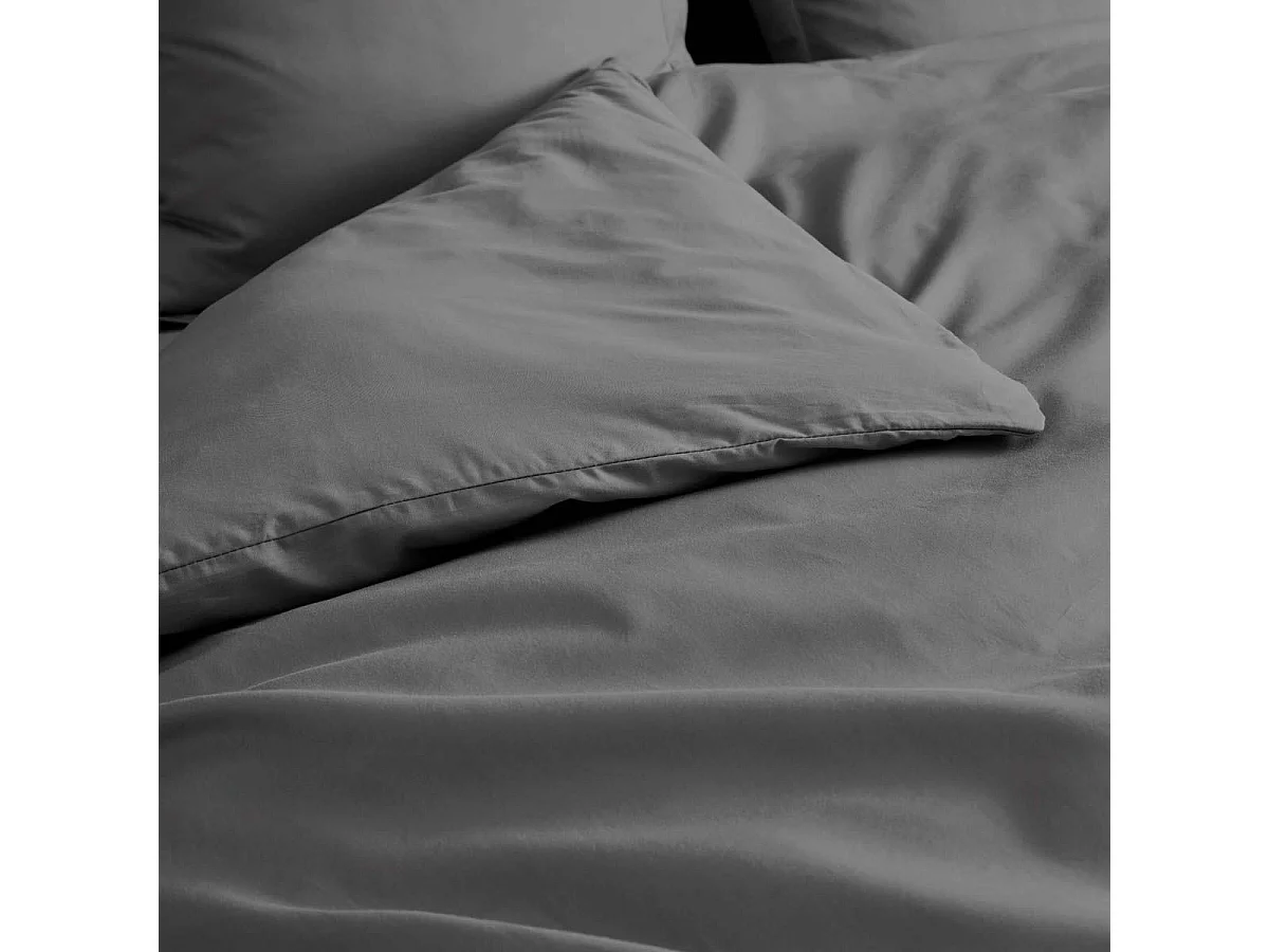 Housse de Couette "Percaline" 240x260cm Gris Acier