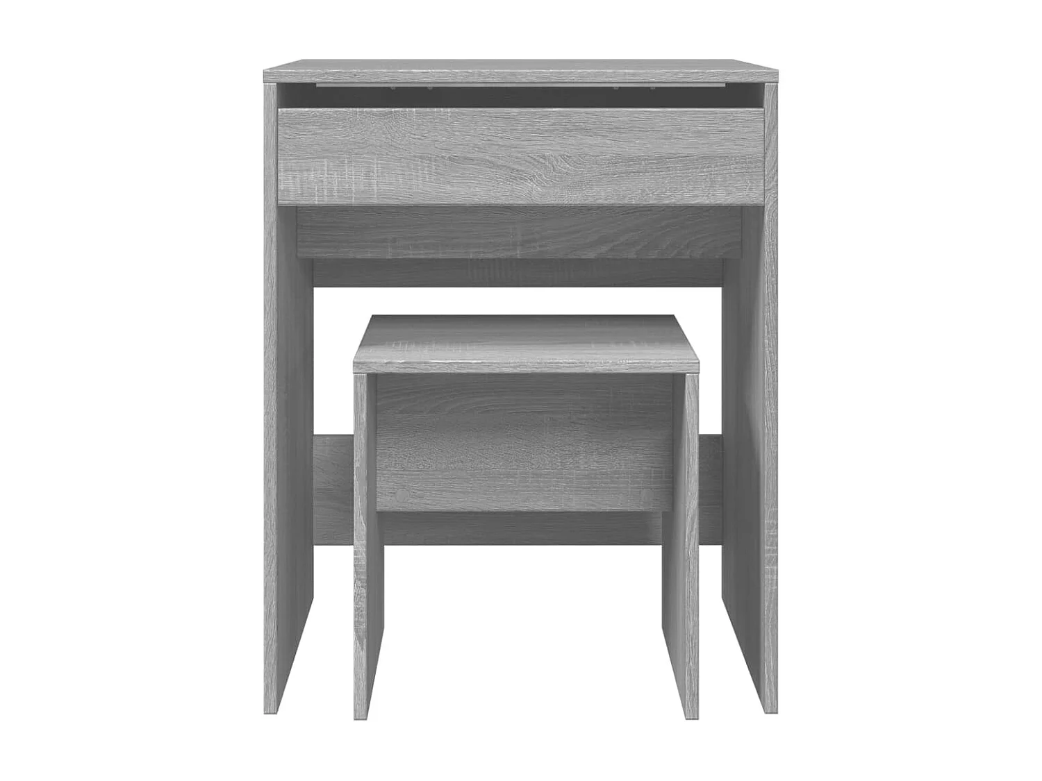 Kaptafel met krukje 60x40x113,5 cm grijs sonoma