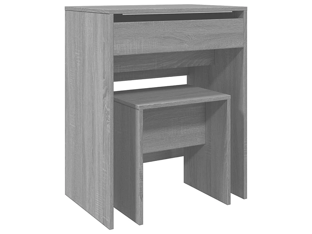 Kaptafel met krukje 60x40x113,5 cm grijs sonoma