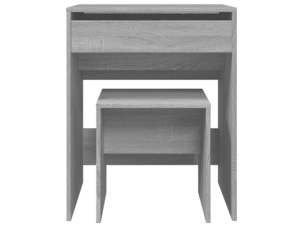 Kaptafel met krukje 60x40x113,5 cm grijs sonoma