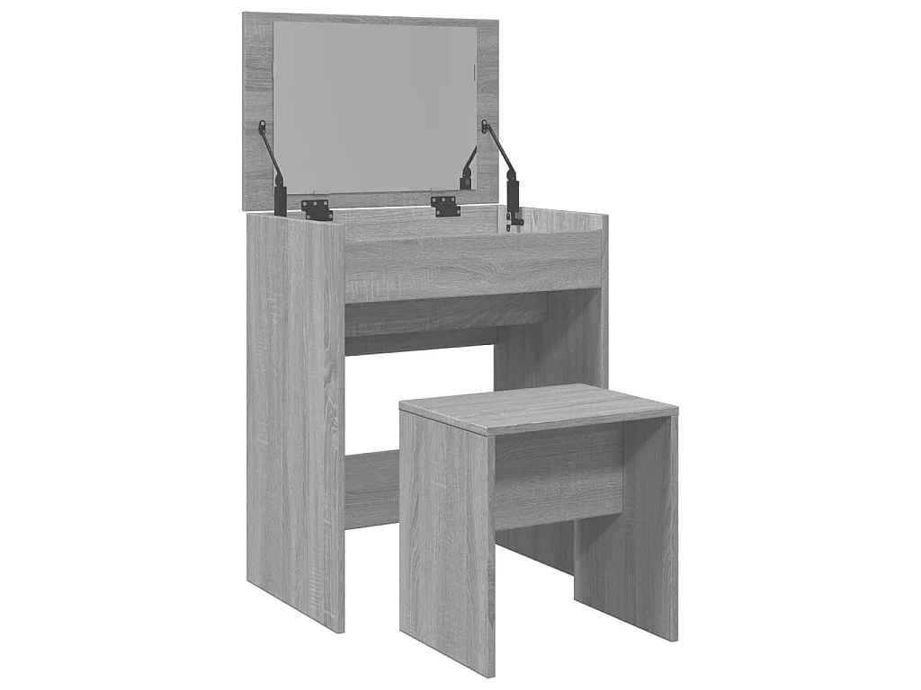 Kaptafel met krukje 60x40x113,5 cm grijs sonoma