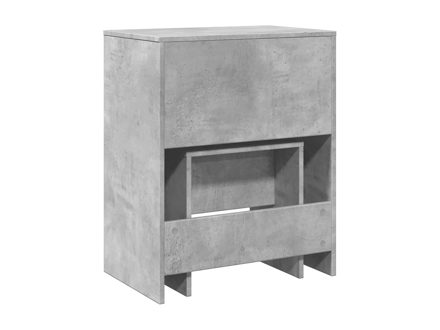 Coiffeuse et tabouret gris béton 60x40x113,5 cm