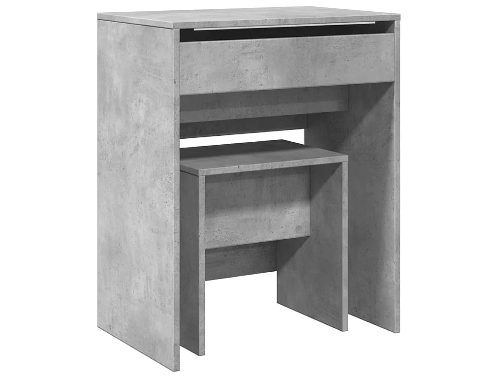 Kaptafel met krukje 60x40x113,5 cm betongrijs