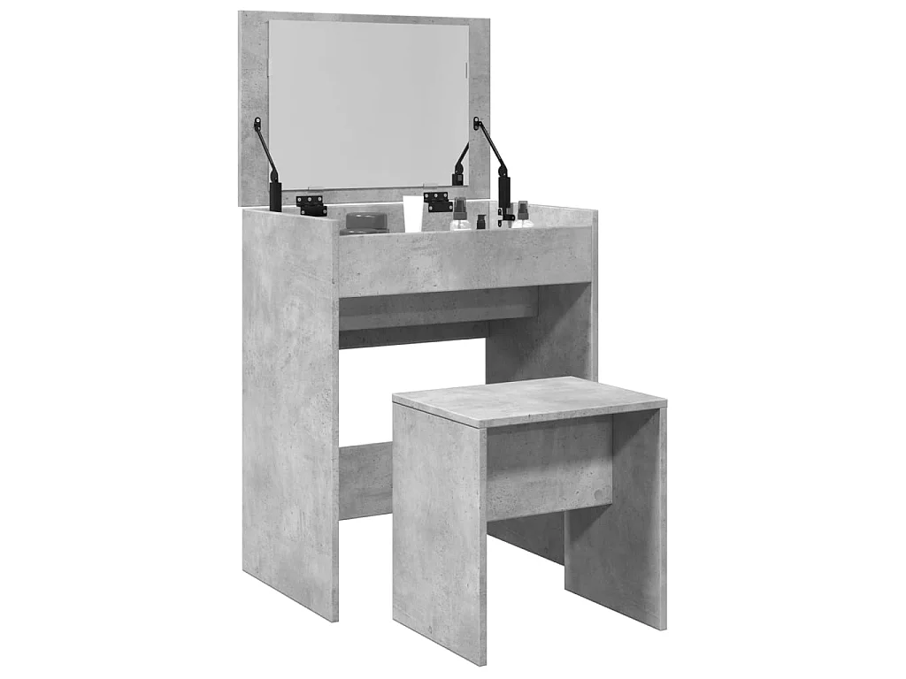 Kaptafel met krukje 60x40x113,5 cm betongrijs