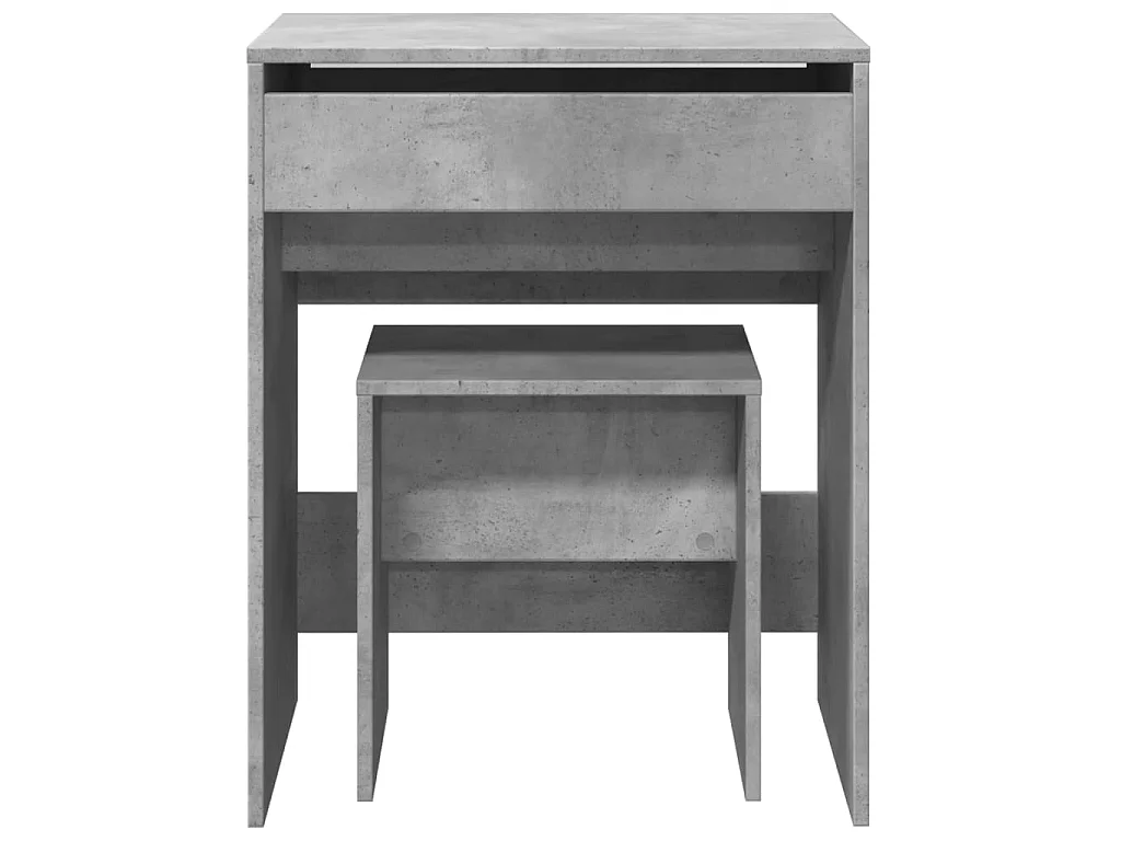 Kaptafel met krukje 60x40x113,5 cm betongrijs