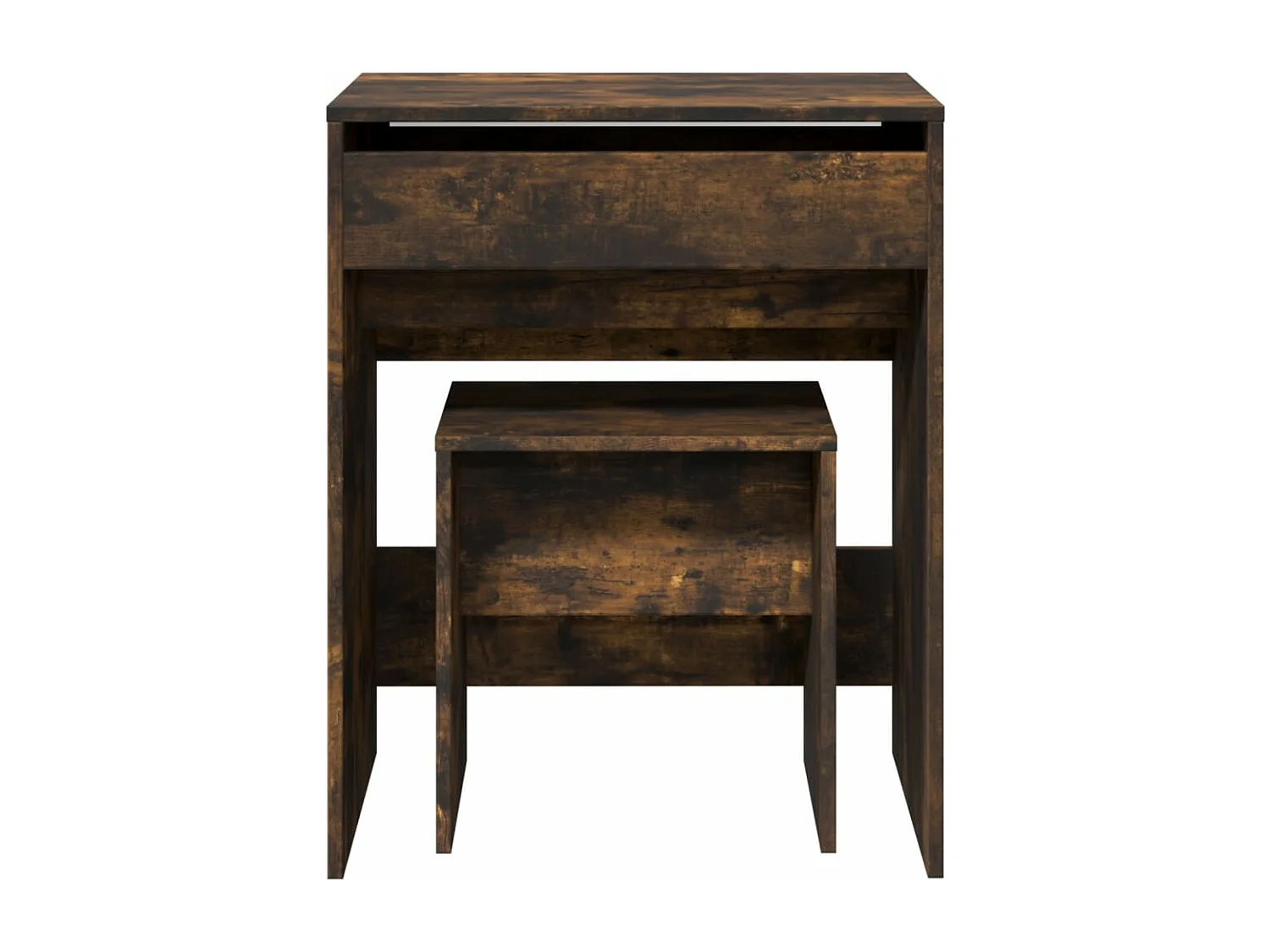 Coiffeuse et tabouret chêne fumé 60x40x113,5 cm