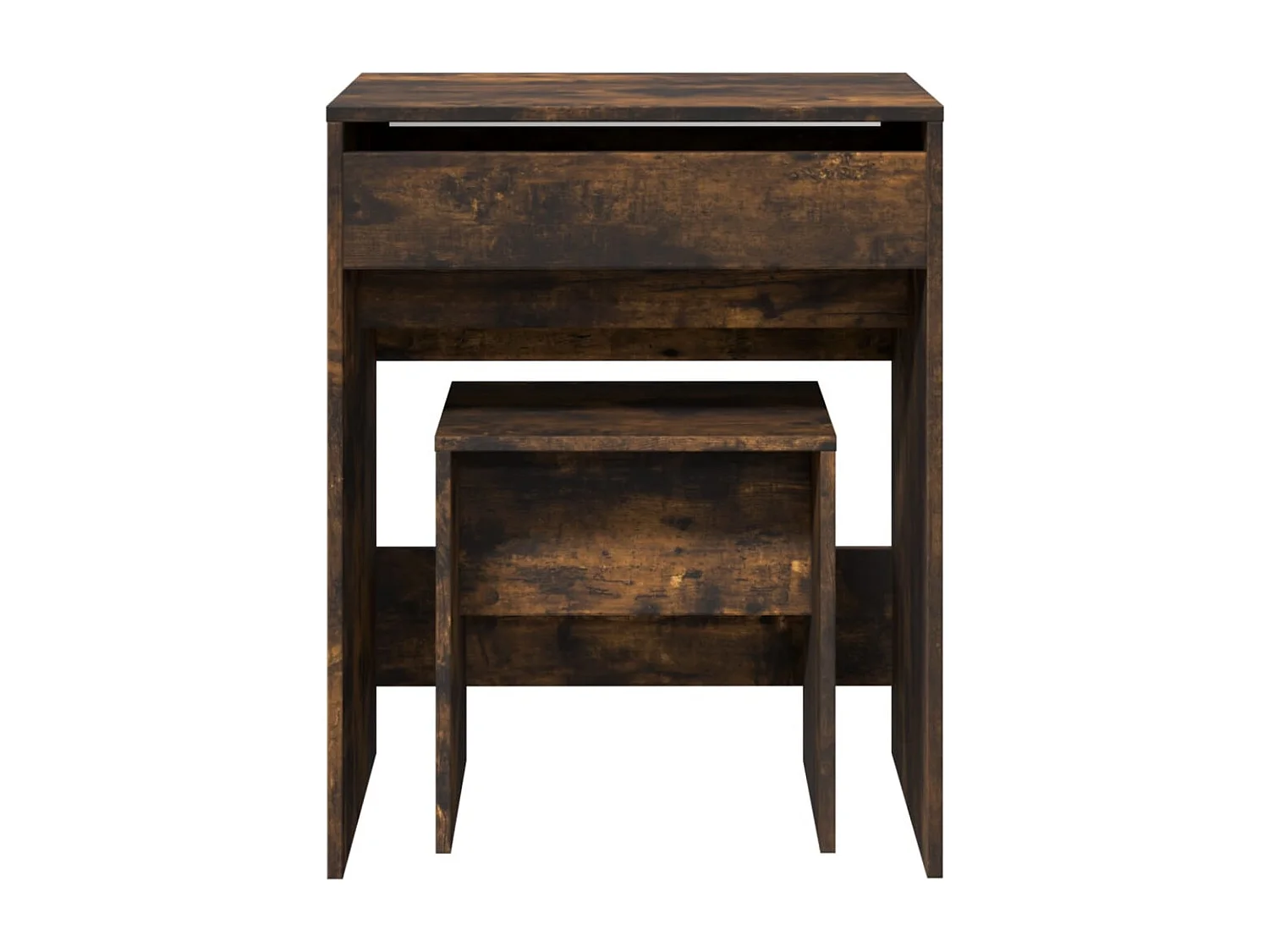 Coiffeuse et tabouret chêne fumé 60x40x113,5 cm