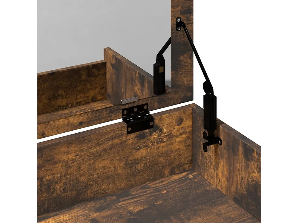 Coiffeuse et tabouret chêne fumé 60x40x113,5 cm