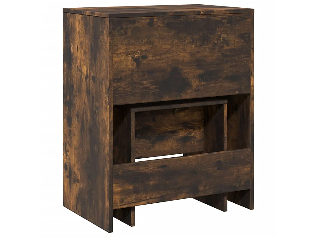 Coiffeuse et tabouret chêne fumé 60x40x113,5 cm