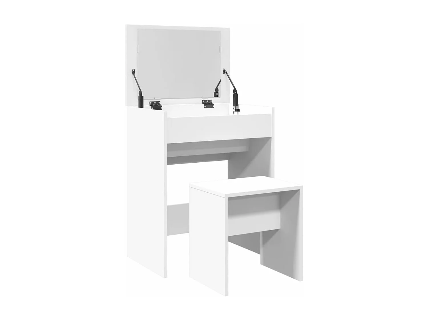 Kaptafel met krukje 60x40x113,5 cm wit