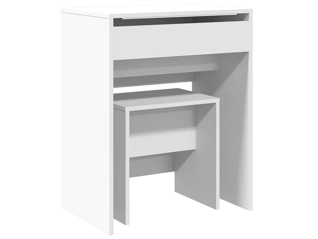 Coiffeuse et tabouret blanc 60x40x113,5 cm