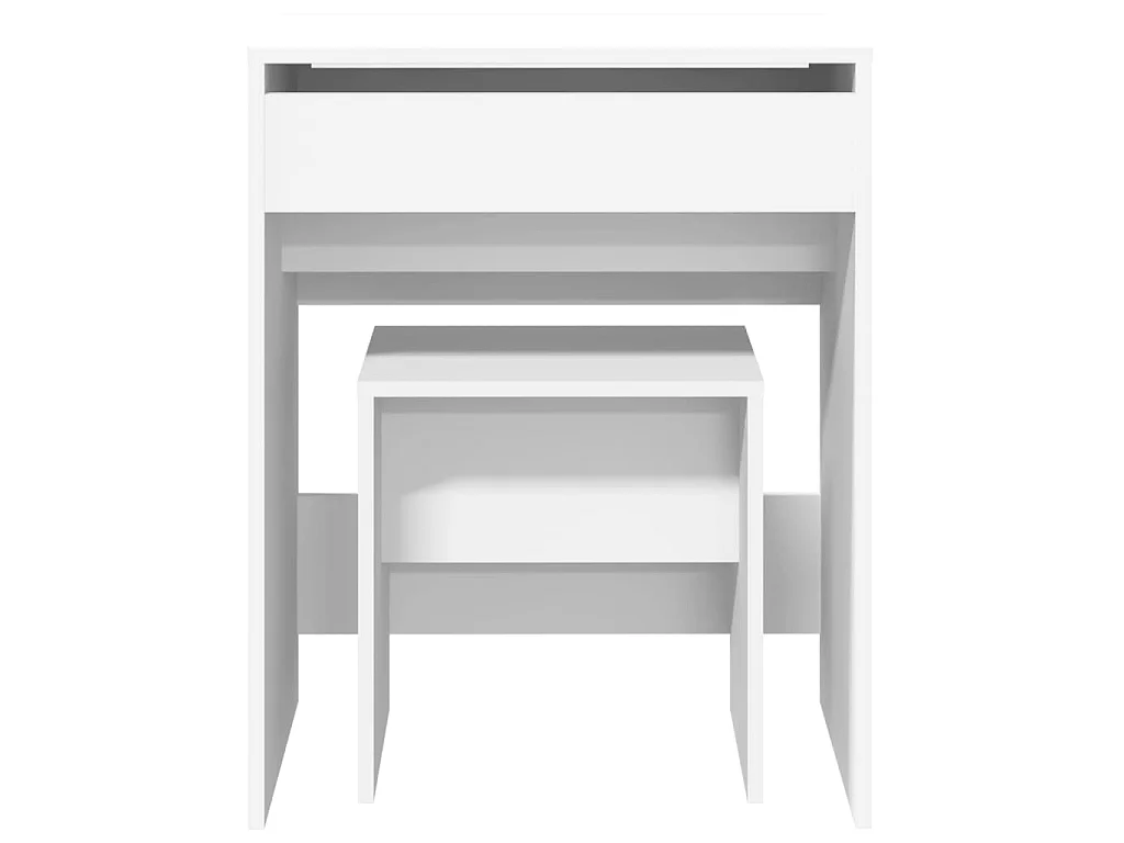 Tocador con taburete blanco 60x40x113,5 cm