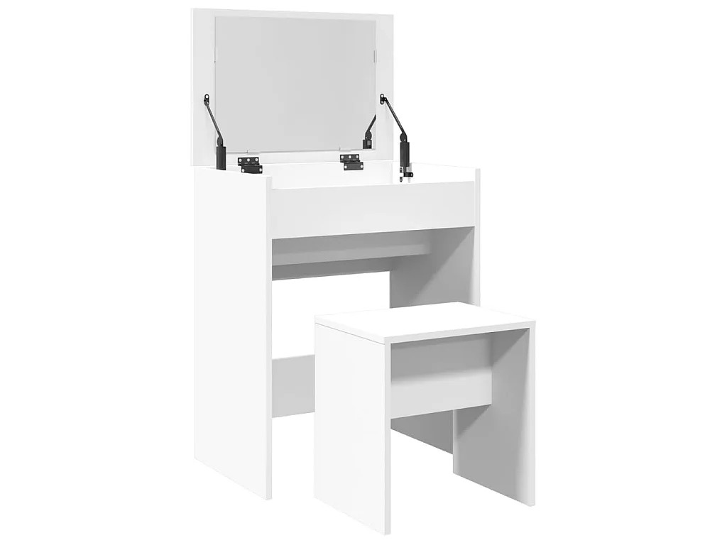 Tocador con taburete blanco 60x40x113,5 cm
