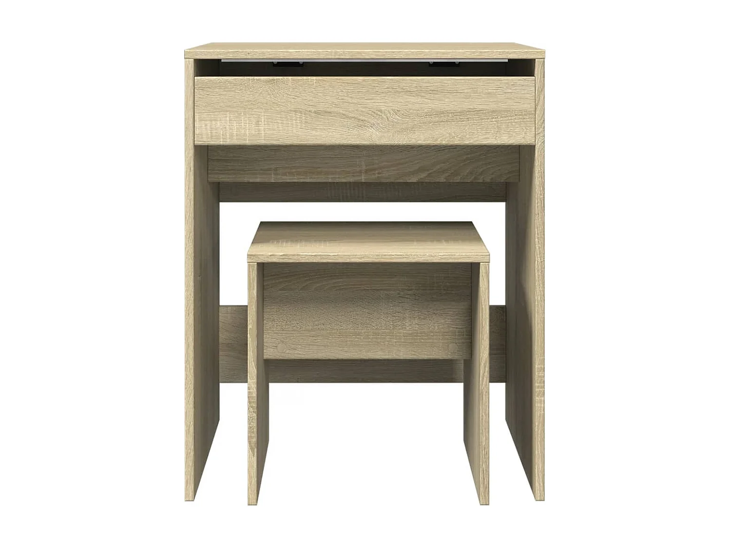 Coiffeuse et tabouret chêne sonoma 60x40x113,5 cm