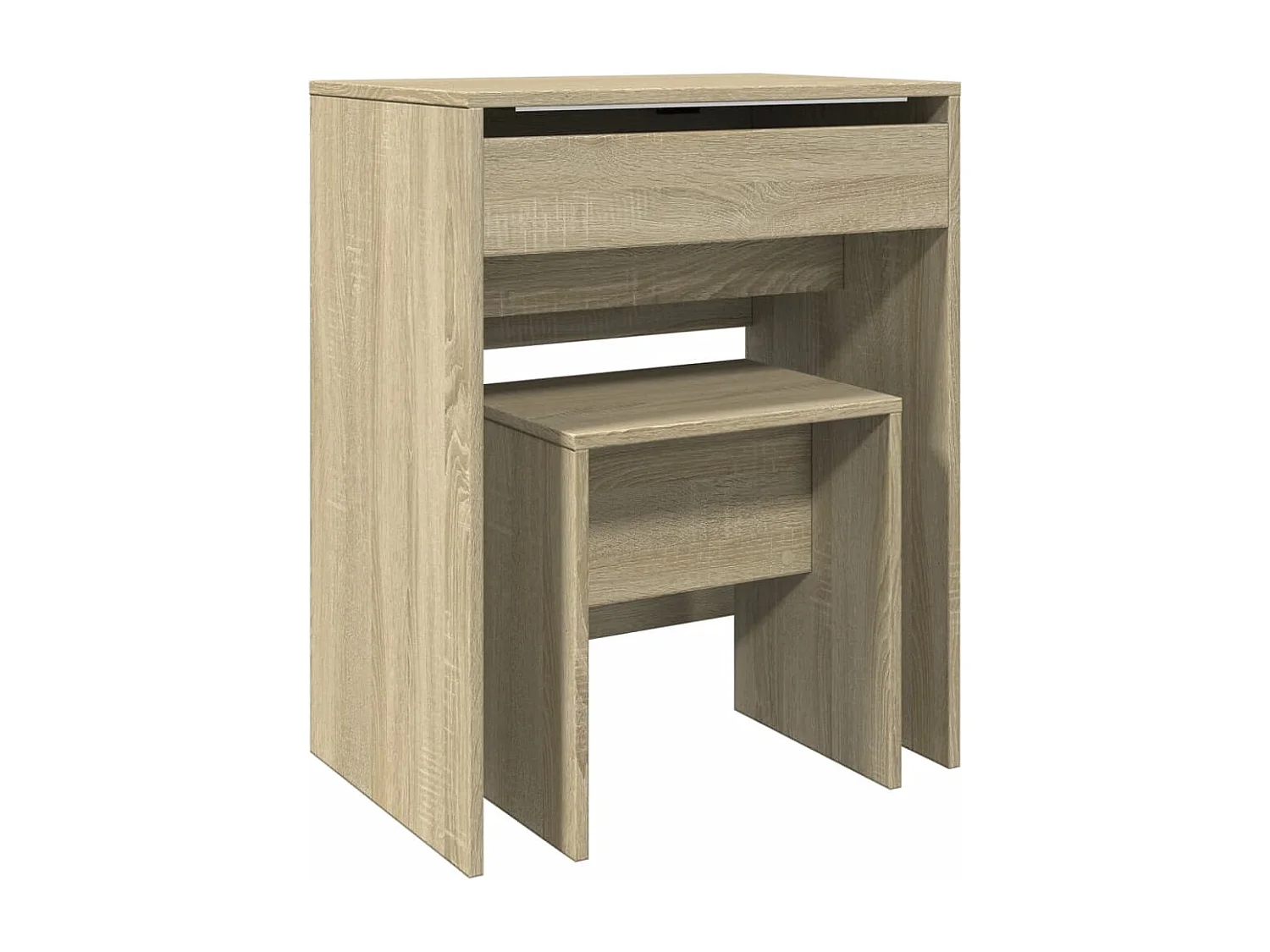 Coiffeuse et tabouret chêne sonoma 60x40x113,5 cm