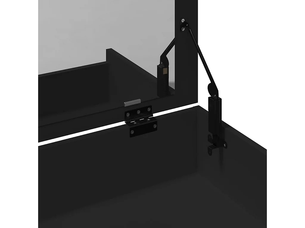 Toeletta e Sgabello Nero 60x40x113,5 cm
