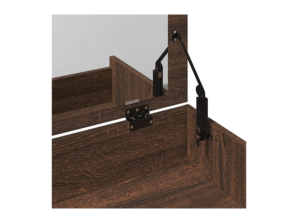 Tocador con taburete marrón roble 60x40x113,5 cm