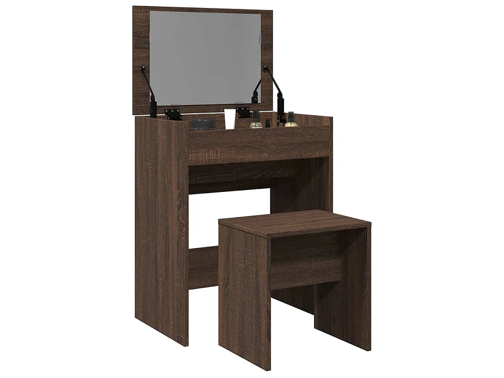 Schminktisch mit Hocker Braun Eichen-Optik 60x40x113,5 cm