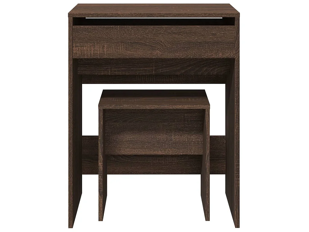 Schminktisch mit Hocker Braun Eichen-Optik 60x40x113,5 cm